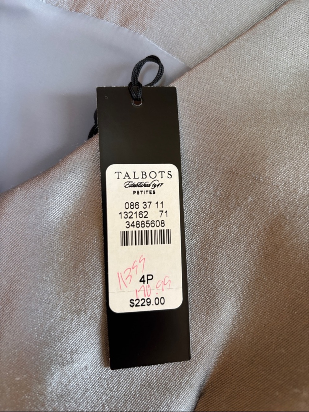 Talbots silk silver sheath dress - Picture 3 of 7